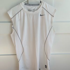 Nike Pro Combat White Tank Top